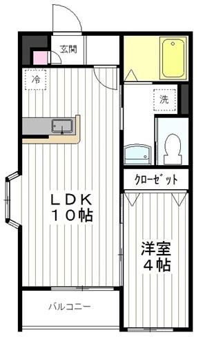 SYUハイツ(1LDK/1階)の間取り写真