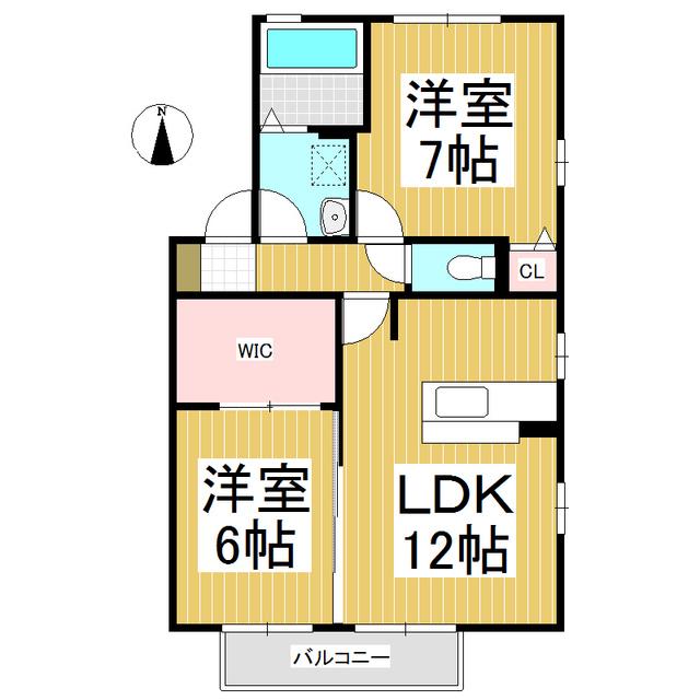 アンベリール長池A棟(2LDK/1階)の間取り写真