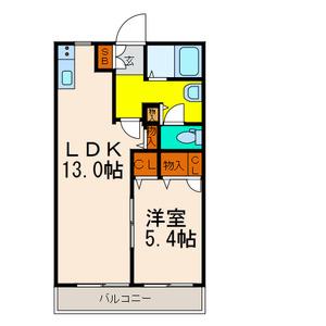 ルシェルブルー大城IIA棟(1LDK/1階)の間取り写真