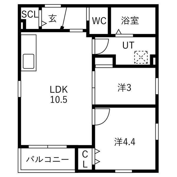 プレシア野並(2LDK/3階)の間取り写真