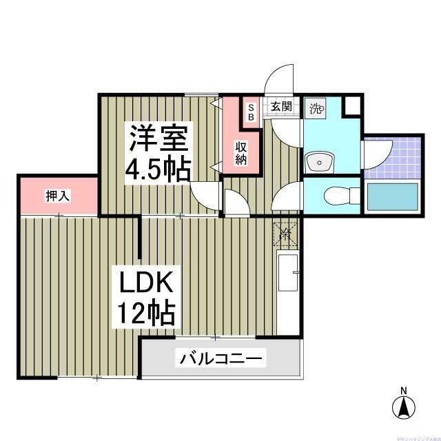 鎌倉ピュアハイム(1LDK/1階)の間取り写真