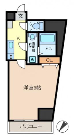 CAPRICORN(1K/2階)の間取り写真