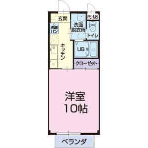 A&N HILLS B(1K/2階)の間取り写真