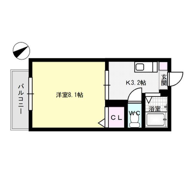 ルミエールI(1K/1階)の間取り写真