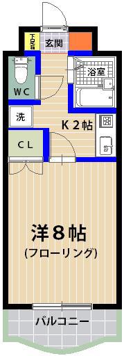 シャトレ21箱崎(1K/5階)の間取り写真