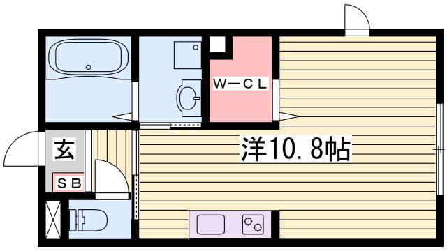 ハマナスフォレスト(ワンルーム/2階)の間取り写真