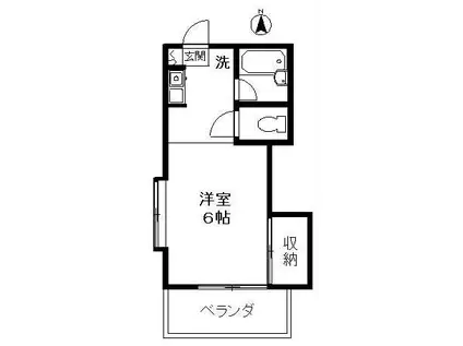 アメニティM(1K/2階)の間取り写真