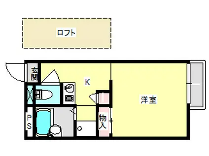 エバーグリーン瀬名(ワンルーム/1階)の間取り写真