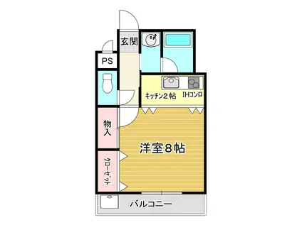 ヴィラ・プランタン(ワンルーム/1階)の間取り写真