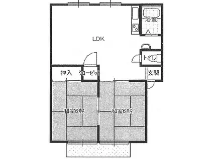 サンシティ上堂II(2LDK/2階)の間取り写真