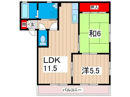 コージーコートA(2LDK/2階)の間取り写真