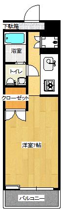 レファインド倉敷(1K/4階)の間取り写真