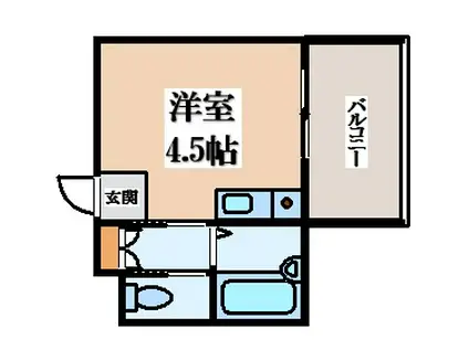 ＪＲ片町線 住道駅 徒歩8分 9階建 築18年(ワンルーム/6階)の間取り写真