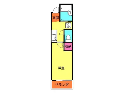 ヒルズ横須賀中央(1K/3階)の間取り写真