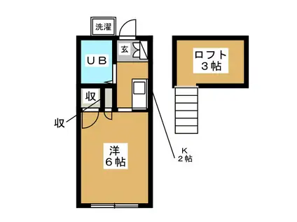ノーブルハウス(1K/1階)の間取り写真
