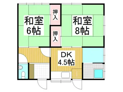 大平アパート(2DK/1階)の間取り写真