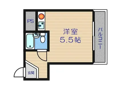 リバープラザ駒川(ワンルーム/2階)の間取り写真