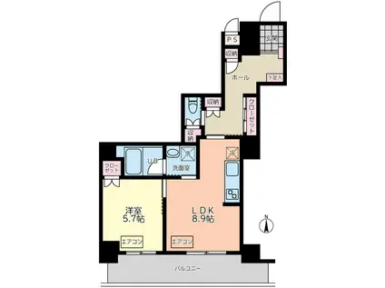 田中コーポラス(1LDK/1階)の間取り写真