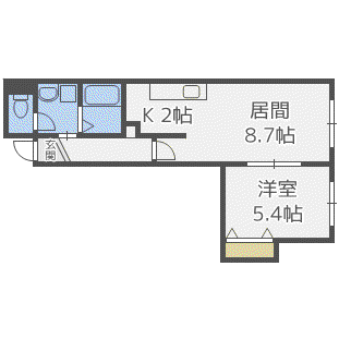 グランフェリーチェ曙(1LDK/3階)の間取り写真