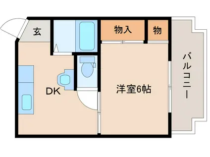 グリーンマンション(1DK/2階)の間取り写真
