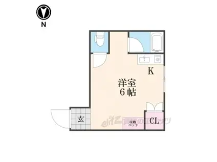 甲斐田TSコーポ(ワンルーム/2階)の間取り写真