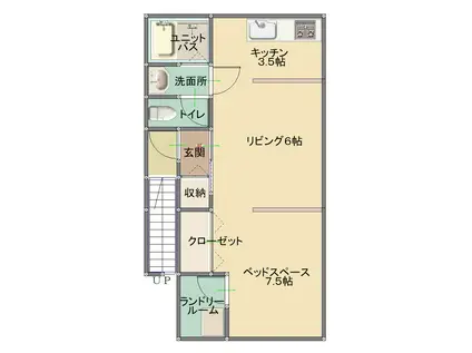  COMFORT下長(2K/2階)の間取り写真