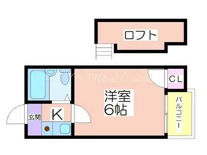 アパートメント住之江(1K/1階)の間取り写真