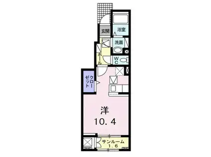 ハピネス タウン Ⅱ(ワンルーム/1階)の間取り写真