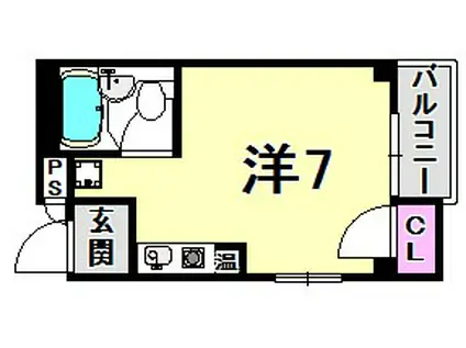 ウィング武庫川(ワンルーム/6階)の間取り写真