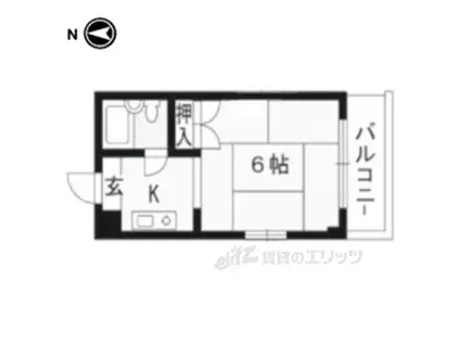 ラ・フォーレ上賀茂(ワンルーム/3階)の間取り写真
