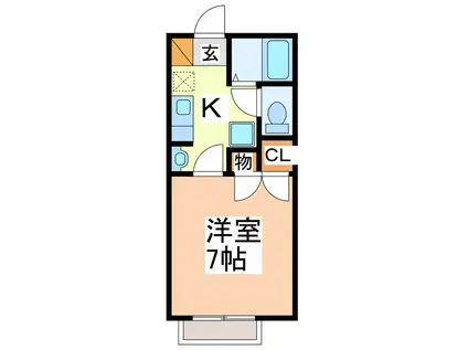 コーポサンリッチIII(1K/2階)の間取り写真