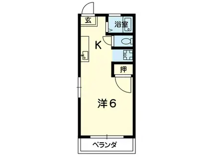 OLIVE弐番館(ワンルーム/1階)の間取り写真