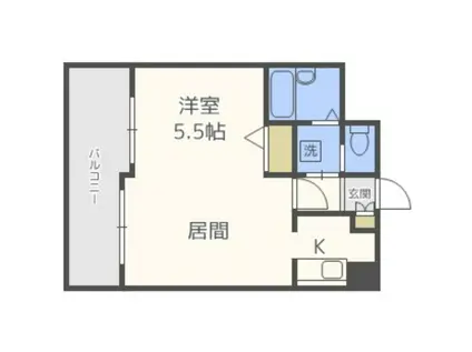 ハウスオブリザ菊水弐番館(1DK/1階)の間取り写真