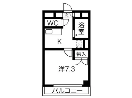 パークハウス中京(1K/3階)の間取り写真