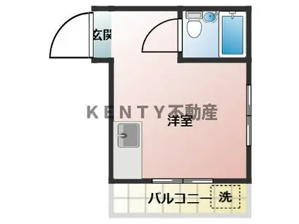 コスモ・ピア(ワンルーム/2階)の間取り写真