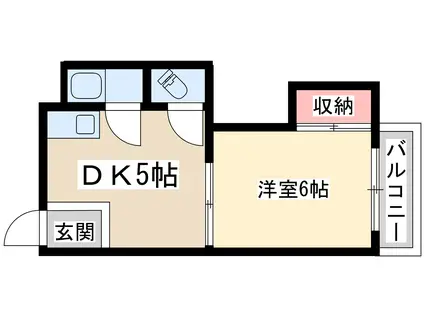 コスモ新北野(1DK/5階)の間取り写真