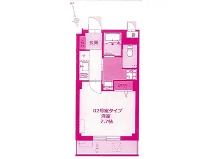 BCASA MIYAMAEDAIRA(1K/2階)の間取り写真