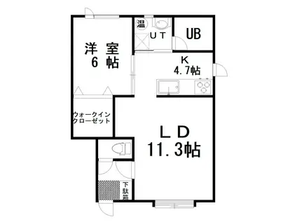BELOVED(1LDK/1階)の間取り写真