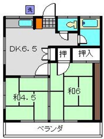 桜荘(2DK/1階)の間取り写真