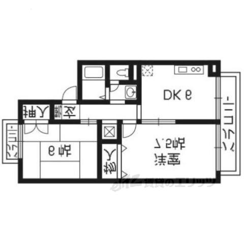 サンビエール桂坂(2DK/2階)の間取り写真