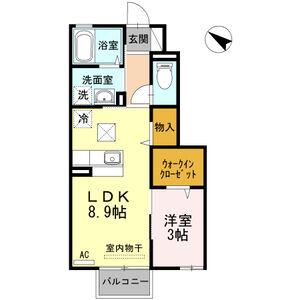 リベルテ三神峯(1LDK/1階)の間取り写真