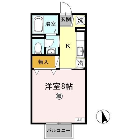 オアーゼ(1K/1階)の間取り写真