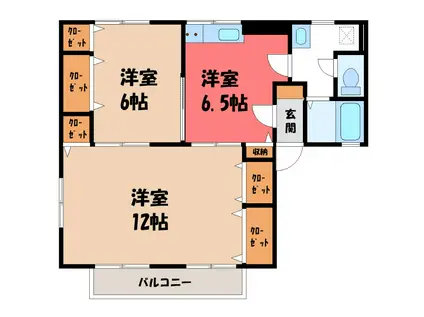 プラザペピーノ(2DK/2階)の間取り写真