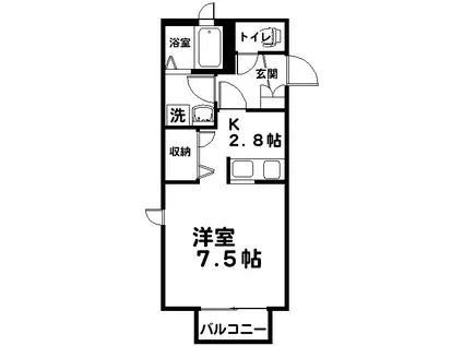 カーザ・ディ・ジュリエッタ(1K/1階)の間取り写真
