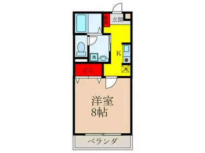 サクシードカワムラ(1K/1階)の間取り写真