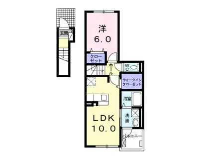 メゾンドエスプレッソ ツー(1LDK/2階)の間取り写真
