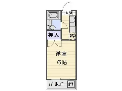 エンジェルハイツ 中原1丁目(1K/2階)の間取り写真