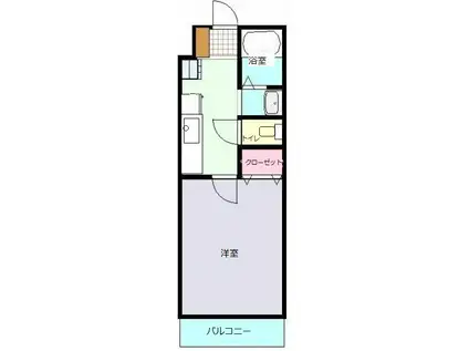 ボアソナードV(1K/1階)の間取り写真