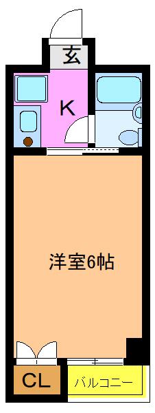 コーポサンフラワー(1K/2階)の間取り写真