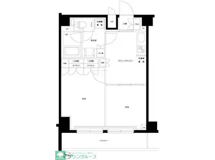 ルーブル墨田立花(2DK/4階)の間取り写真